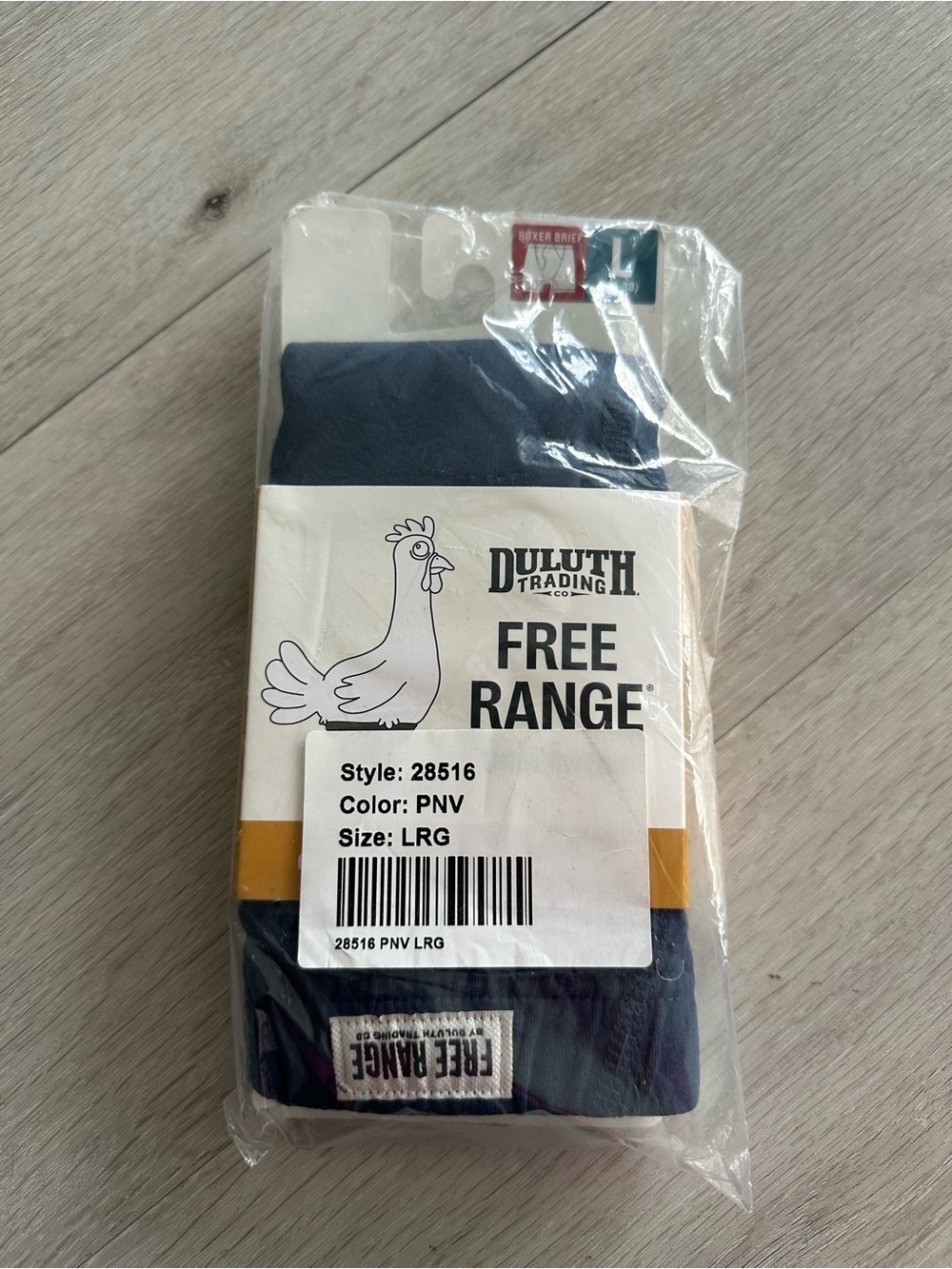 Duluth Free Range Organic Cotton Boxer Briefs Pale Navy Large NWT IN PACKAGE